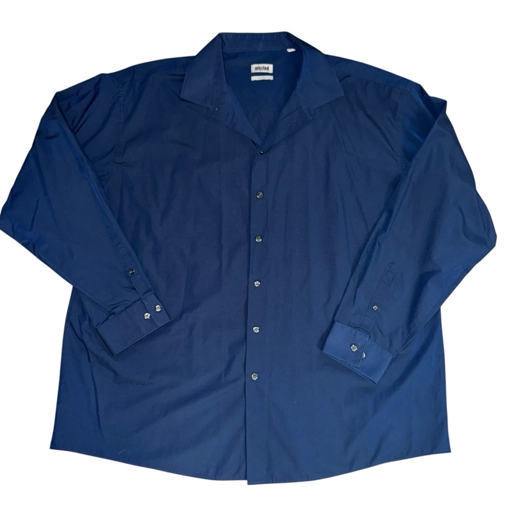 📌Unlisted by Kenneth Cole Men’s Long Sleeve Button-Down Shirt Solid Blue Sz 2XL